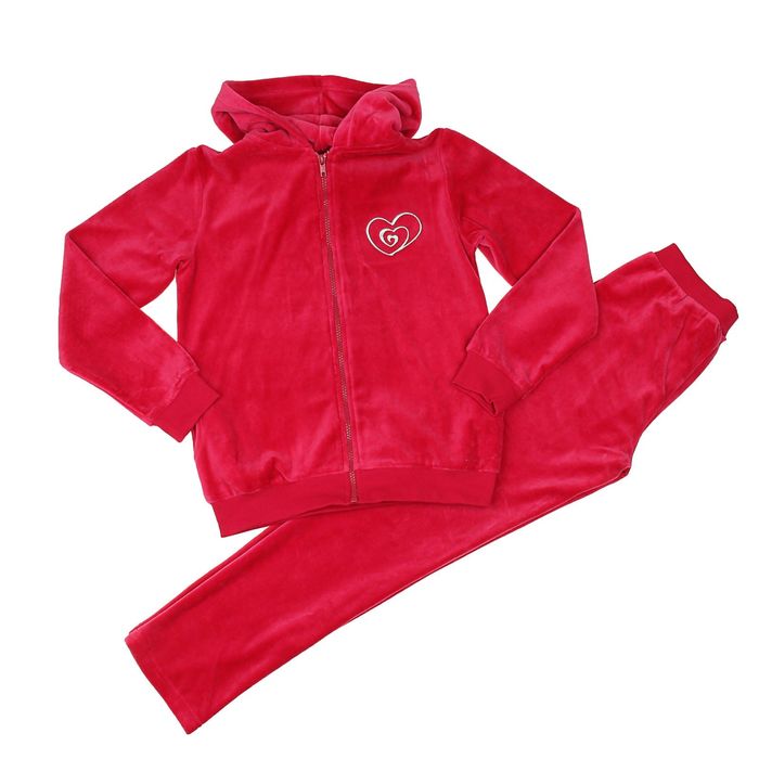Комплект для девочки (толстовка, брюки), рост 98-104 см, цвет малиновый