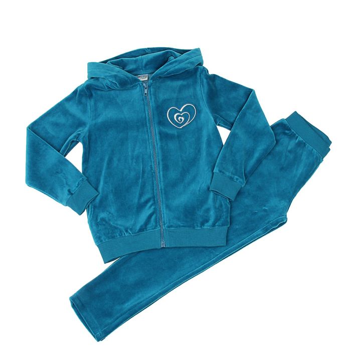 Комплект для девочки (толстовка, брюки), рост 98-104 см, цвет синий