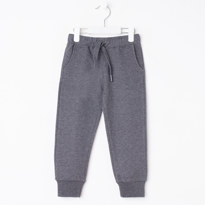 Брюки спортивные для девочки, рост 110-116 см, цвет графитовый меланж