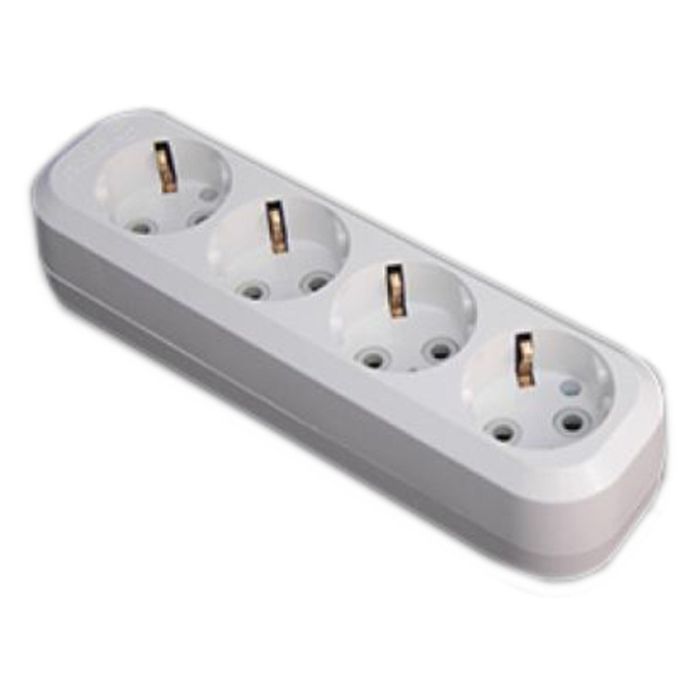 Удлинитель Glanzen, 4 гнезда, 5 м, 16 А, ПВС 3х1 с заземлением, EU-05-04Z