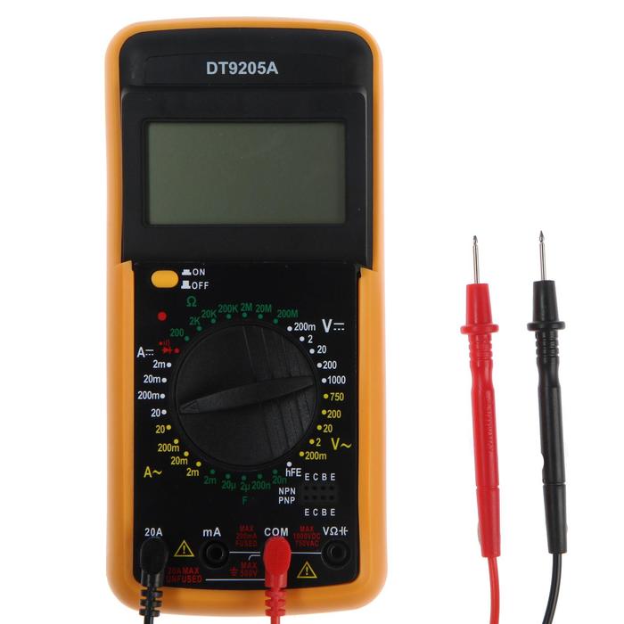 Мультиметр TUNDRA DT-9205А, ACV/DCV, ACA/DCA, 200-200MΩ, 20nF-200mF, прозвон