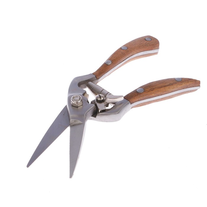 Ножницы садовые, 8" (20 см), деревянные ручки