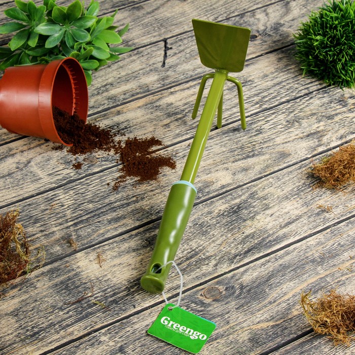 Мотыжка комбинированная, длина 30 см, пластиковая ручка