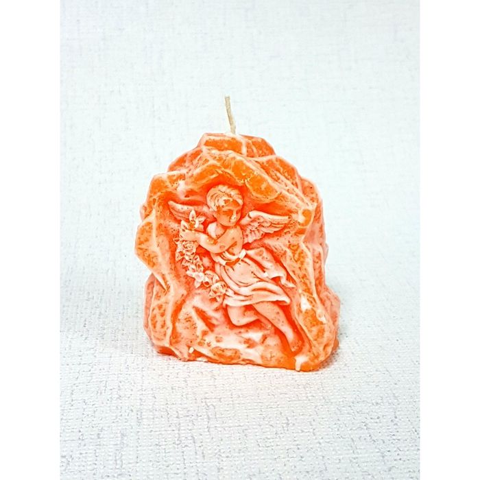 Свеча "Ручная работа" "Ангел в камне" 7,5*6,5*3 оранжевый