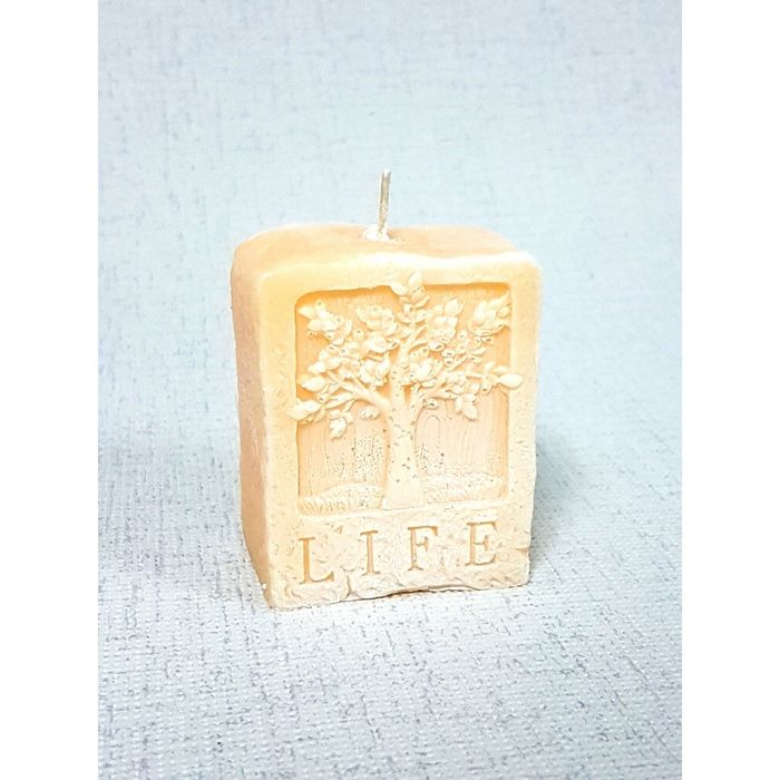 Свеча "Ручная работа" LIFE "Дерево жизни" 7*5,3*3,4 абрикосовый