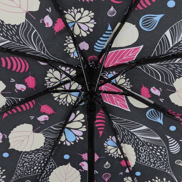 Зонт полуавтоматический "Осень", R=55см, цвет чёрный