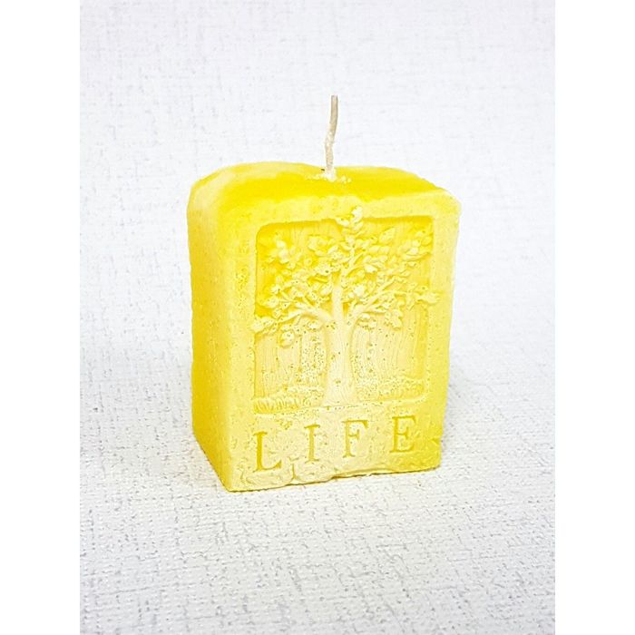 Свеча "Ручная работа" LIFE "Дерево жизни" 7*5,3*3,4 желтое