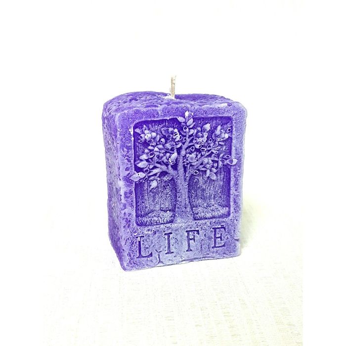 Свеча "Ручная работа" LIFE "Дерево жизни" 7*5,3*3,4 фиолетовый