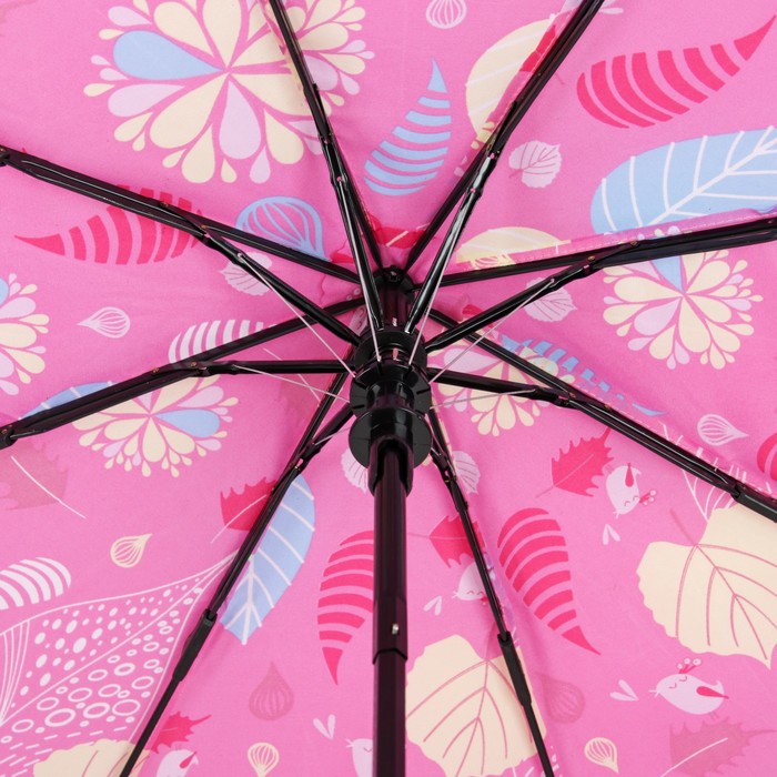 Зонт полуавтоматический "Осень", R=55см, цвет розовый