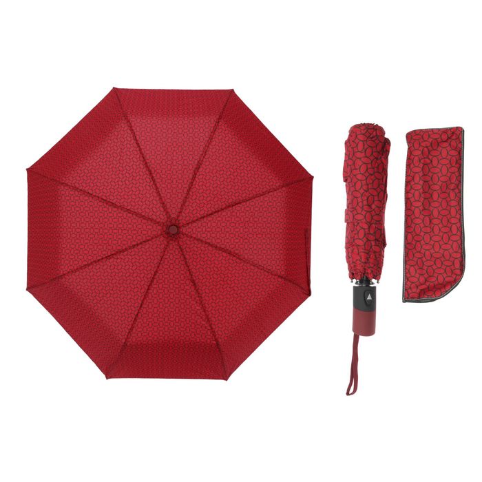 Зонт полуавтоматический "Молекула", R=55см, цвет бордовый