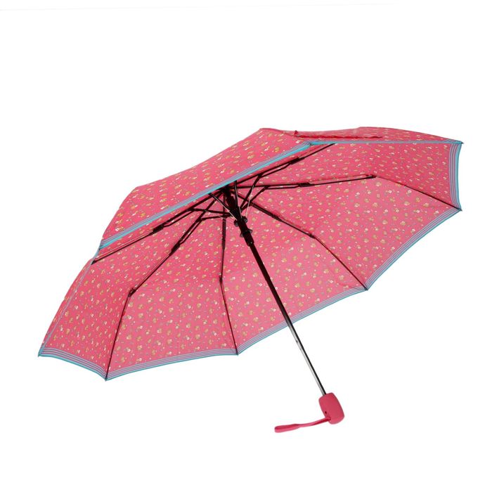 Зонт полуавтоматический "Цветочки", R=55см, цвет розовый