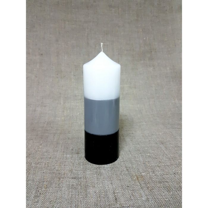 Свеча "Ручная работа" цилиндр 50*155в полоска черная