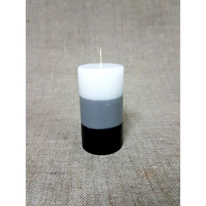 Свеча "Ручная работа" цилиндр 52*95 полоска черная