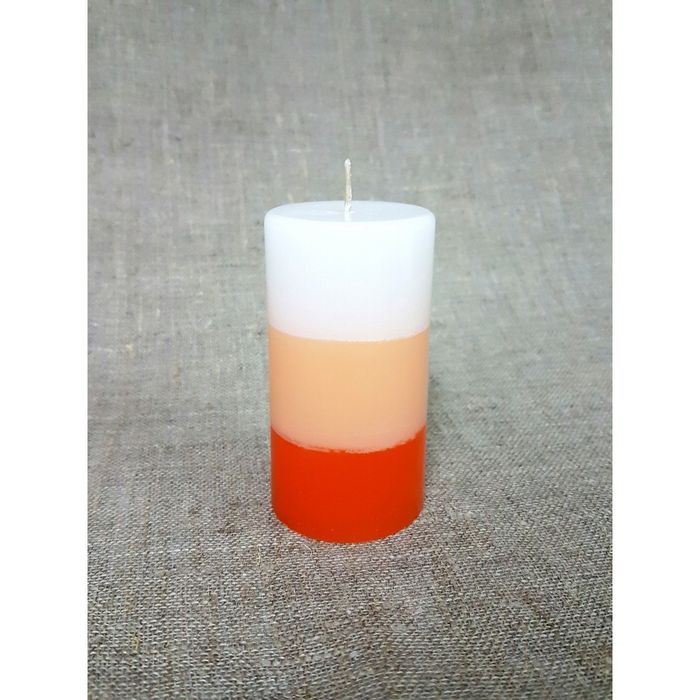 Свеча "Ручная работа" цилиндр 60*100 полоска оранжевая