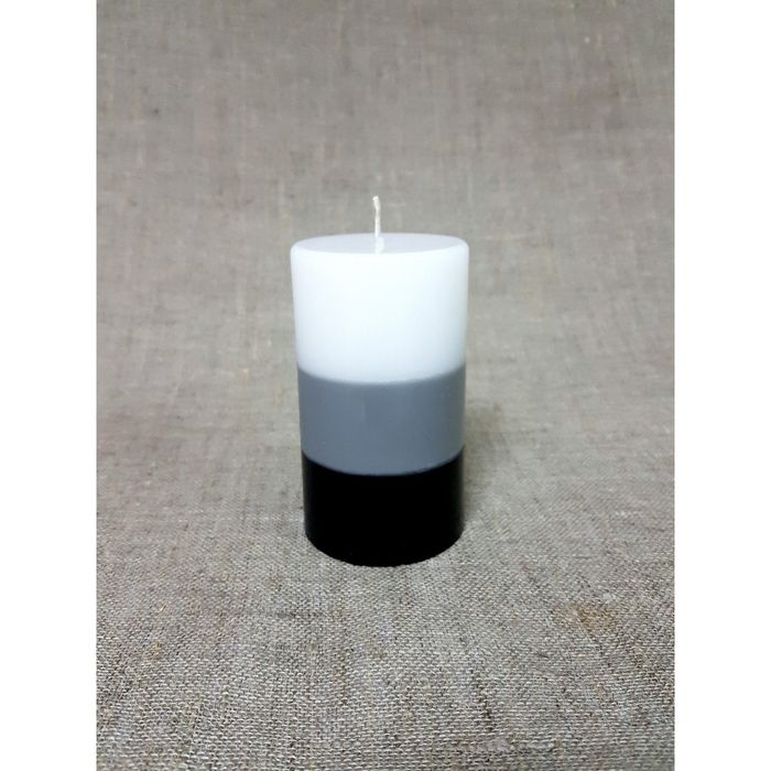 Свеча "Ручная работа" цилиндр 60*100 полоска черная