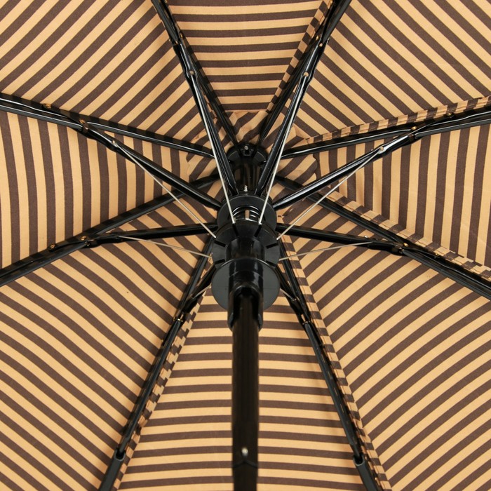 Зонт полуавтоматический "Полоска", R=55см, цвет бежево-коричневый