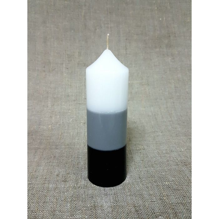 Свеча "Ручная работа" цилиндр 60*170в полоска черная