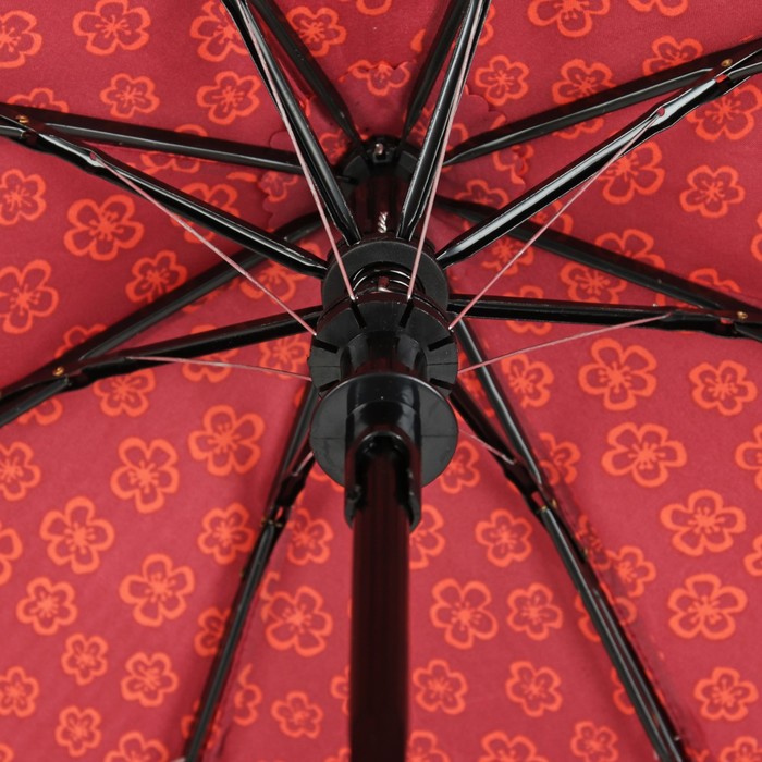 Зонт полуавтоматический "Незабудки", R=55см, цвет красный