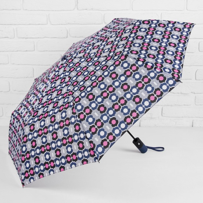 Зонт полуавтоматический "Восток", R=55см, цвет синий/розовый