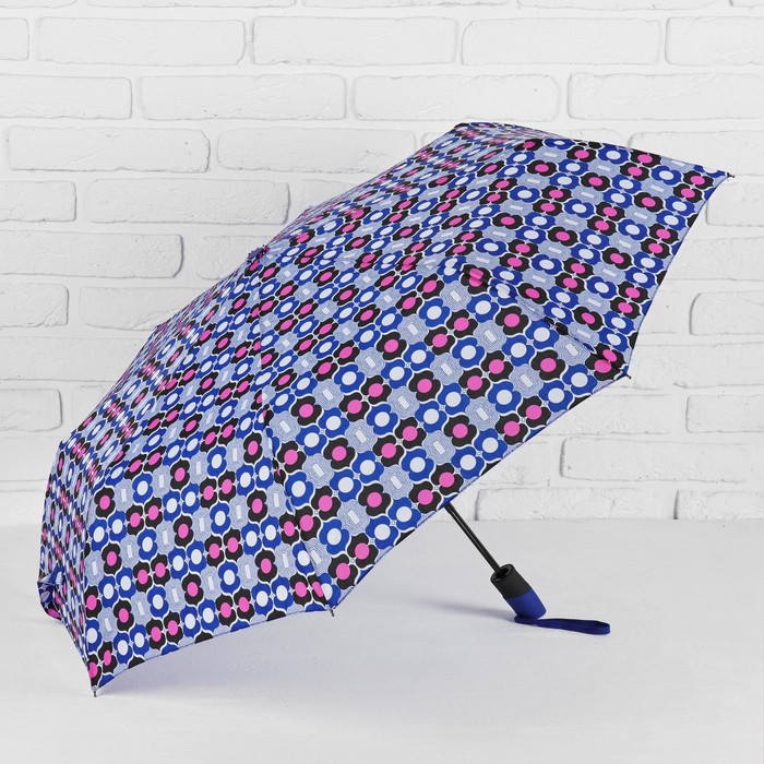 Зонт полуавтоматический "Восток", R=55см, цвет голубой/розовый