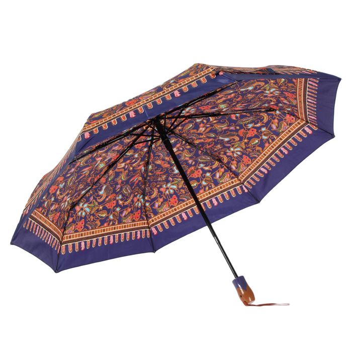 Зонт автоматический "Цветочное ассорти", R=55см, цвет фиолетовый/коричневый