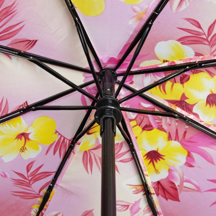 Зонт автоматический "Цветочное ассорти", R=55см, цвет розовый
