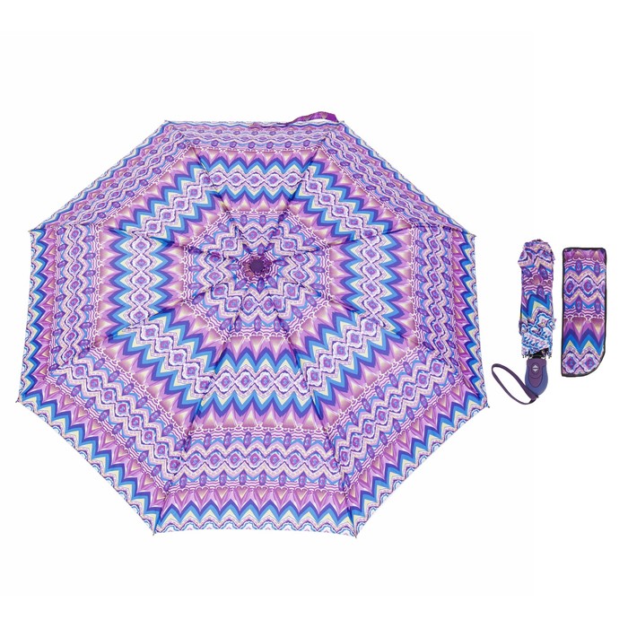 Зонт автоматический "Орнамент", R=55см, цвет фиолетовый