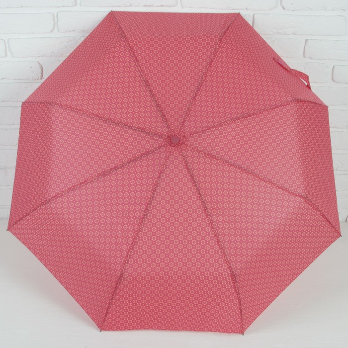 Зонт автоматический "Цветы", R=55см, цвет малиновый