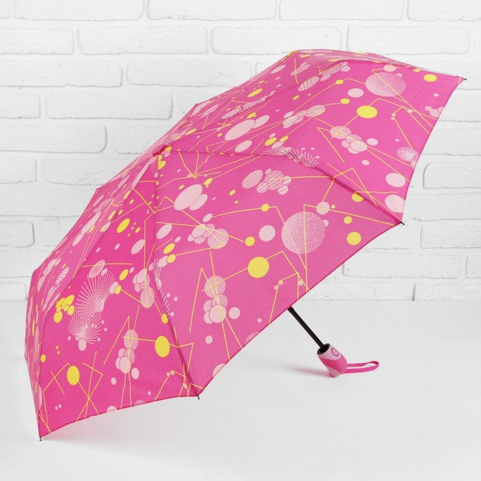 Зонт автоматический "Вселенная", R=55см, цвет розовый