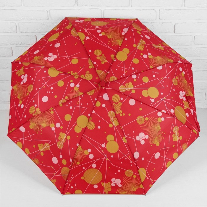 Зонт автоматический "Вселенная", R=55см, цвет красный