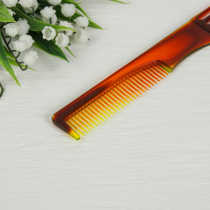 Расчёска двухсторонняя, цвет янтарный