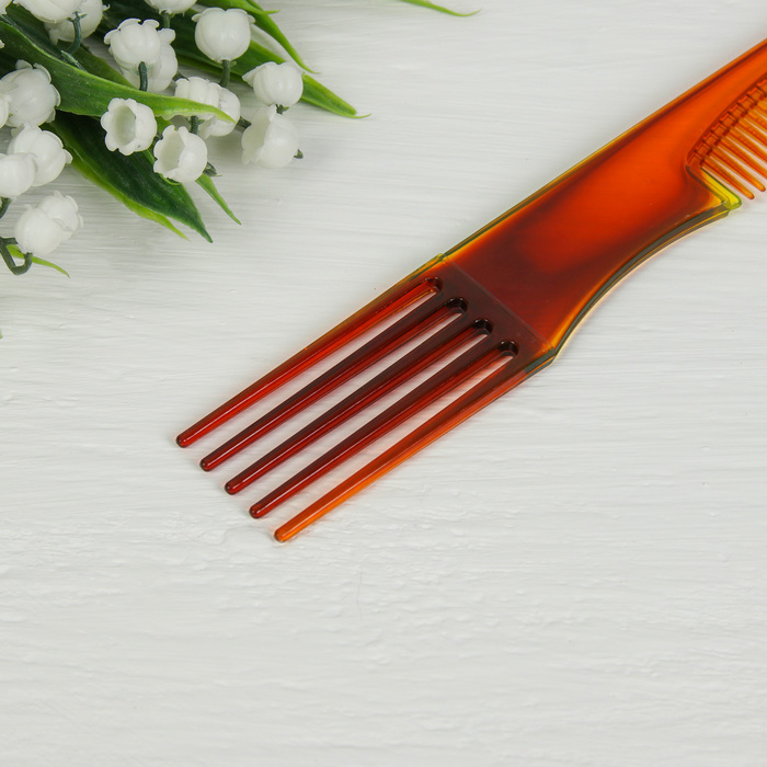 Расчёска двухсторонняя, цвет янтарный