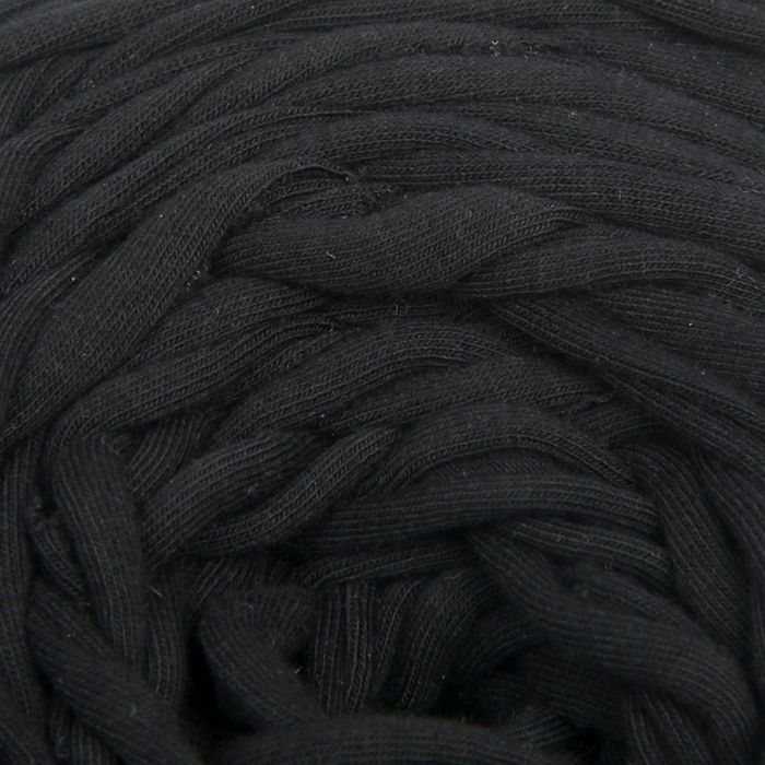 Пряжа трикотажная широкая "Вторичка" 100м/500гр ширина нити 7-9 мм (черный)