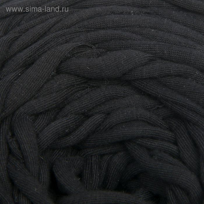 Пряжа трикотажная Вторичка 100м/500гр ширина нити 7-9 мм (черный)