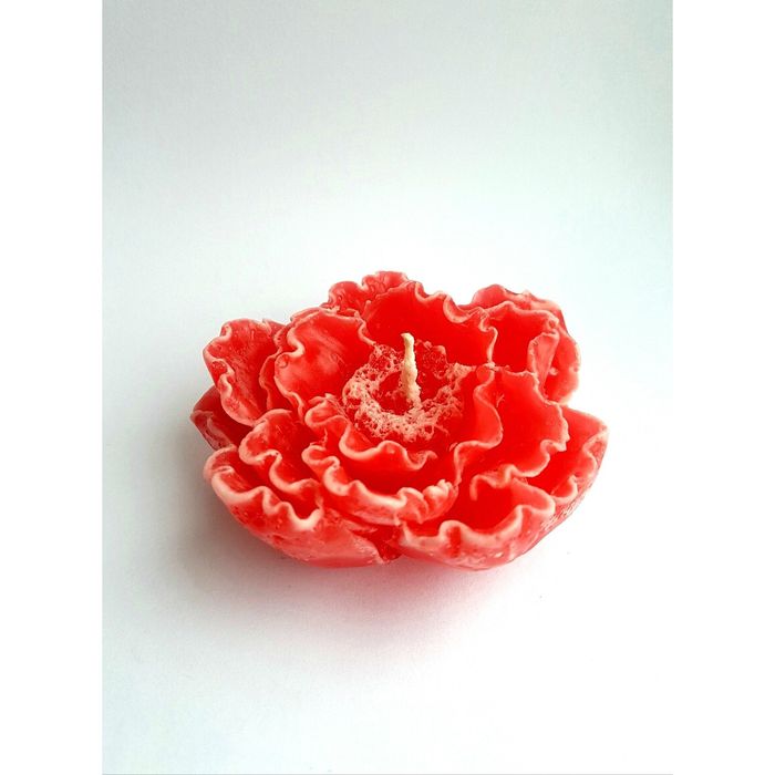 Свеча "Ручная работа" Райский цветок красный с белым 9*4