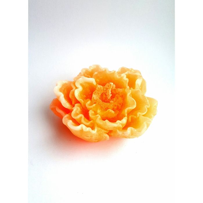 Свеча "Ручная работа" Райский цветок оранжевый с белым 9*4