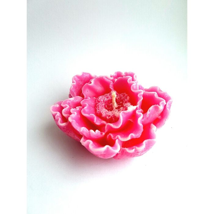 Свеча "Ручная работа" Райский цветок розовый с белым 9*4