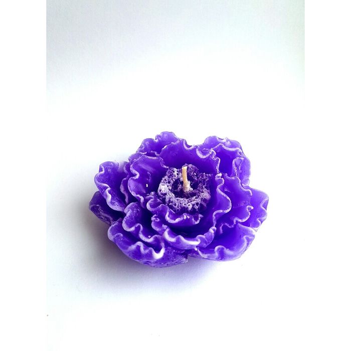 Свеча "Ручная работа" Райский цветок фиолетовый с белым 9*4