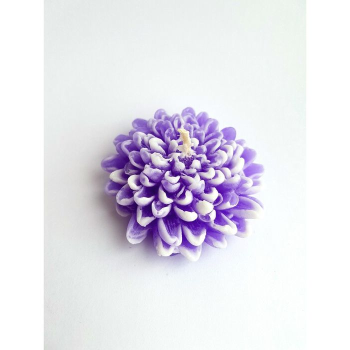 Свеча "Ручная работа" Хризантема фиолетовая с белым 7*2,7