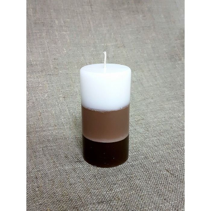 Свеча "Ручная работа" цилиндр 52*95 полоска шоколадная