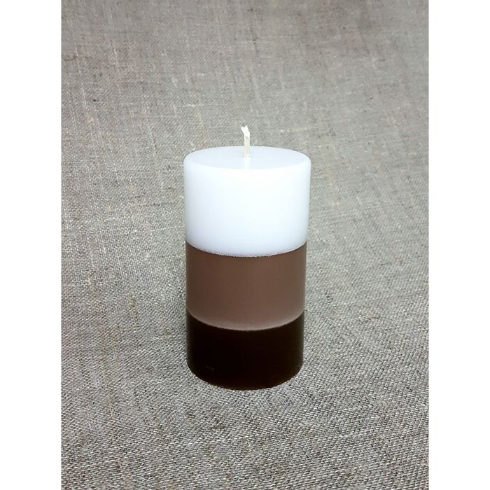 Свеча "Ручная работа" цилиндр 60*100 полоска шоколадная