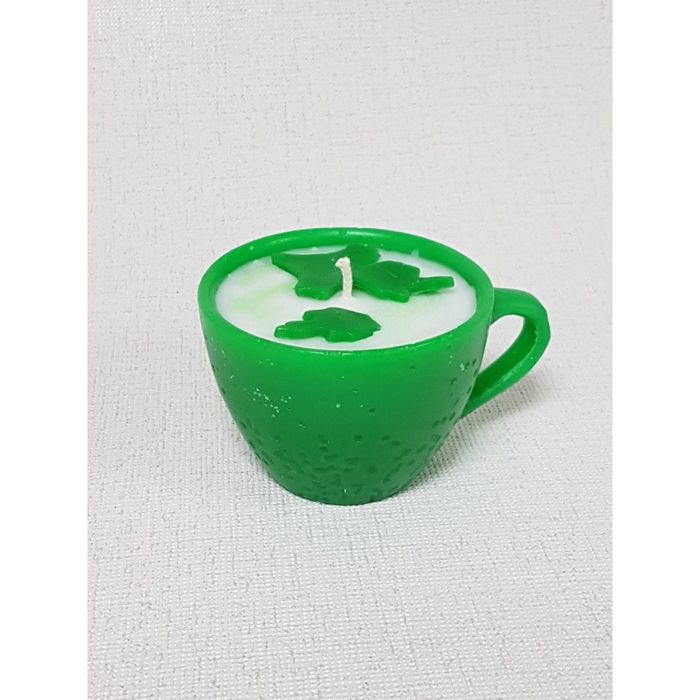 Свеча "Ручная работа" "Кружка" 6,5*9 зеленая
