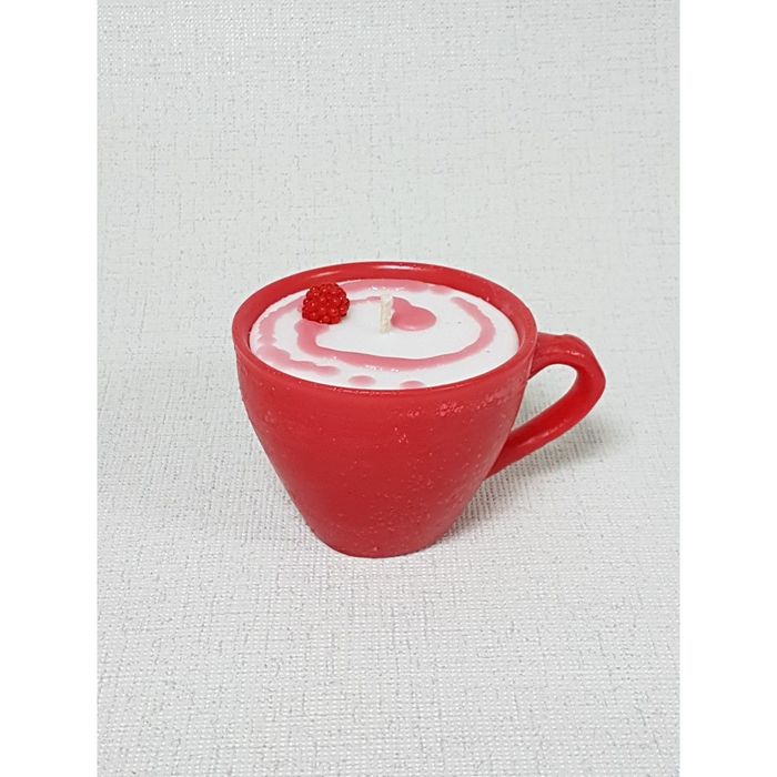 Свеча "Ручная работа" "Кружка" 6,5*9 красная