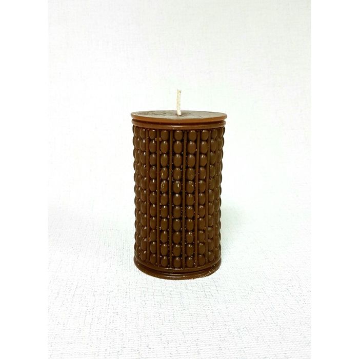 Свеча "Ручная работа" цилиндр "Жемчужный" 70*110 коричневый