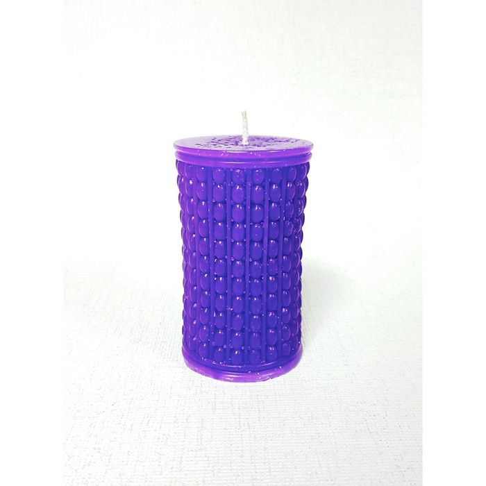 Свеча "Ручная работа" цилиндр "Жемчужный" 70*110 фиолетовый
