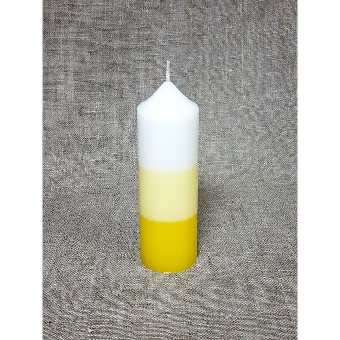 Свеча "Ручная работа" цилиндр 50*155в полоска желтая