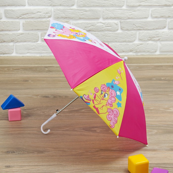 Зонт детский механический "Любимая дочка", r=35см, цвет розовый/жёлтый