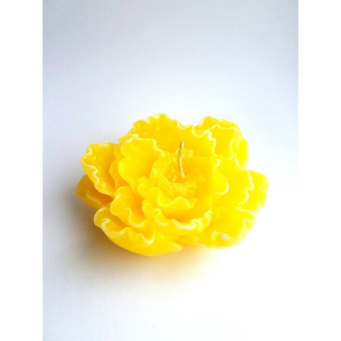 Свеча "Ручная работа" Райский цветок желтый с белым 9*4