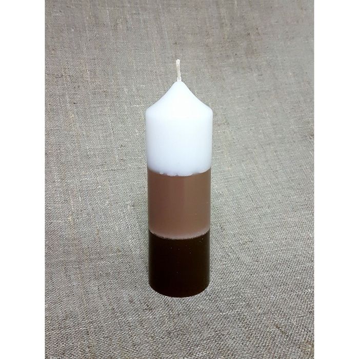 Свеча "Ручная работа" цилиндр 50*155в полоска шоколадная