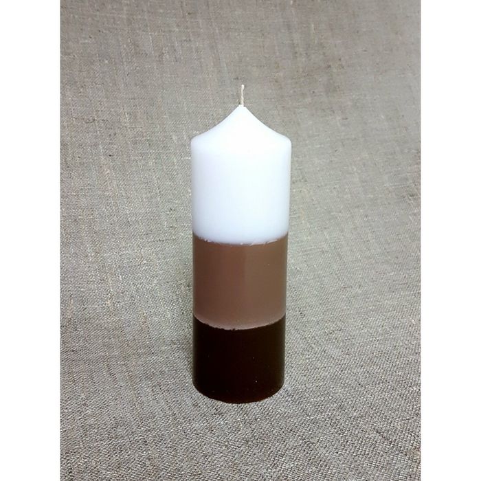 Свеча "Ручная работа" цилиндр 60*170в полоска шоколадная